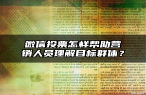 微信投票怎样帮助营销人员理解目标群体？