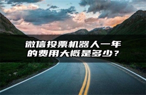 微信投票机器人一年的费用大概是多少？