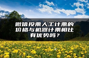 微信投票人工计票的价格与机器计票相比有优势吗？