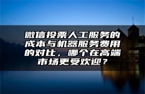 微信投票人工服务的成本与机器服务费用的对比，哪个在高端市场更受欢迎？