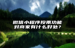 微信小程序投票功能对商家有什么好处？