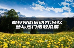 微投票微信助力,轻松参与热门话题投票