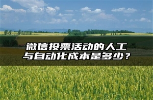 微信投票活动的人工与自动化成本是多少？