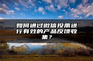 如何通过微信投票进行有效的产品反馈收集？