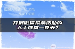 开展微信投票活动的人工成本一览表？