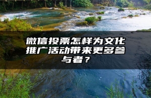 微信投票怎样为文化推广活动带来更多参与者？